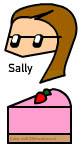 Sally and cheesecake